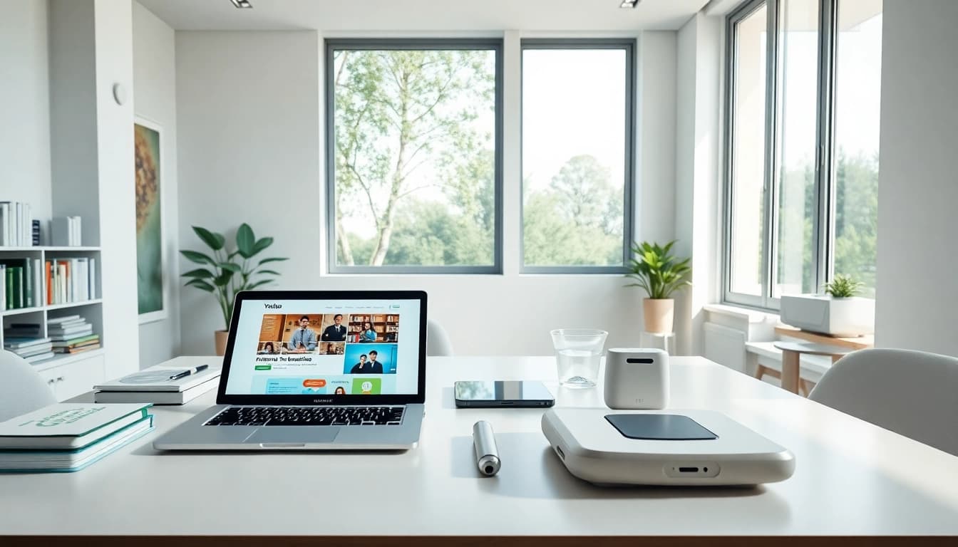 Youdao's advanced learning environment featuring a modern study setup with innovative technology.
