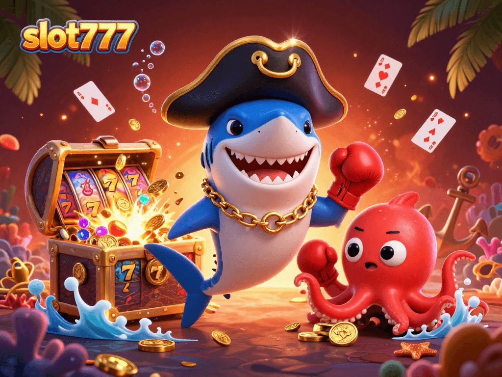 Experience thrilling wins with slot777 as pirate characters navigate underwater riches.
