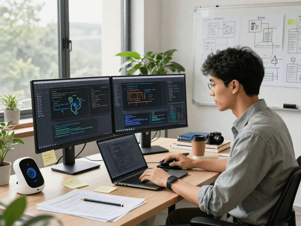 Discover how to crush on AI with a data scientist analyzing machine learning data in a modern workspace.