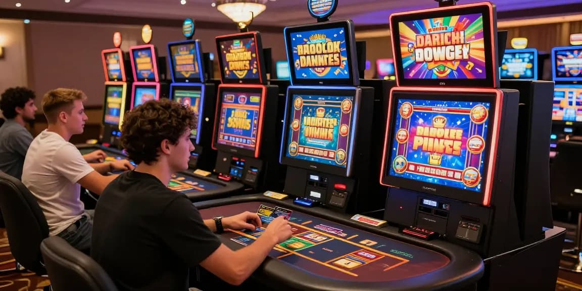 Online casino scene at https://maic.org.uk showing players enjoying games, using credit cards, and vibrant promotions.