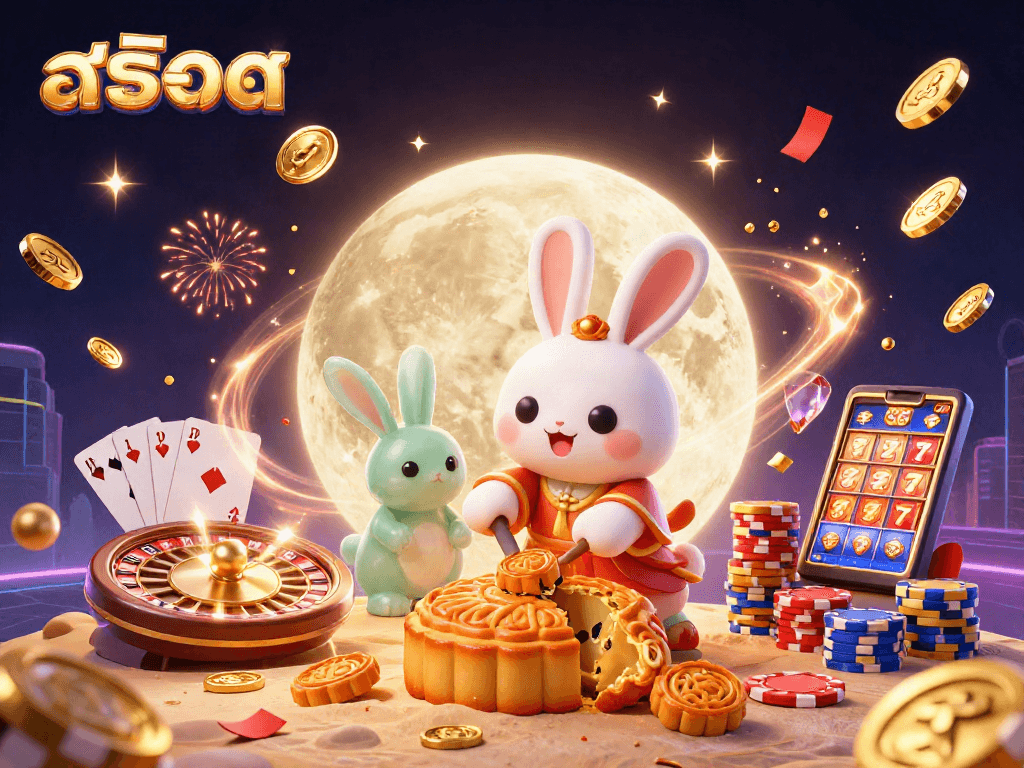 Spin the สล็อต reels with vibrant poker chips and golden coins in a dazzling casino scene.