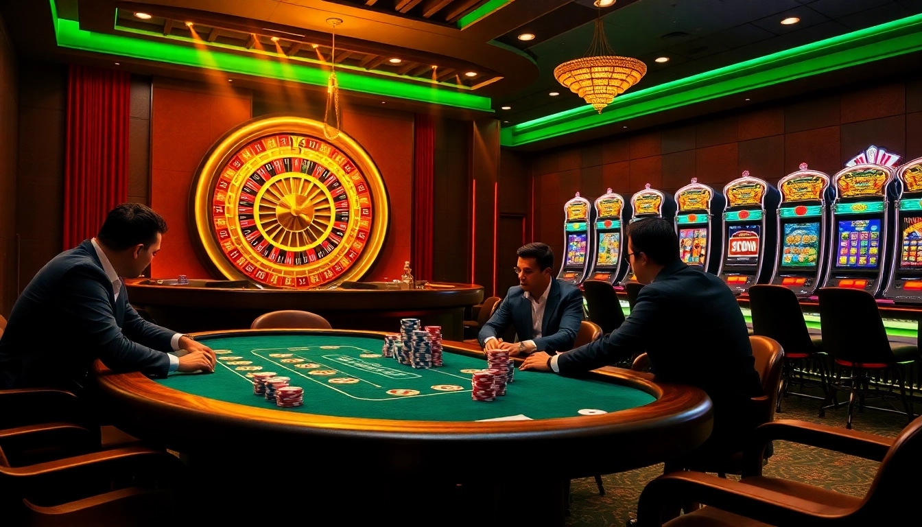 Vivez l'excitation dans un casino fiable en ligne avec des joueurs de poker professionnels et des éléments de casino vibrants.
