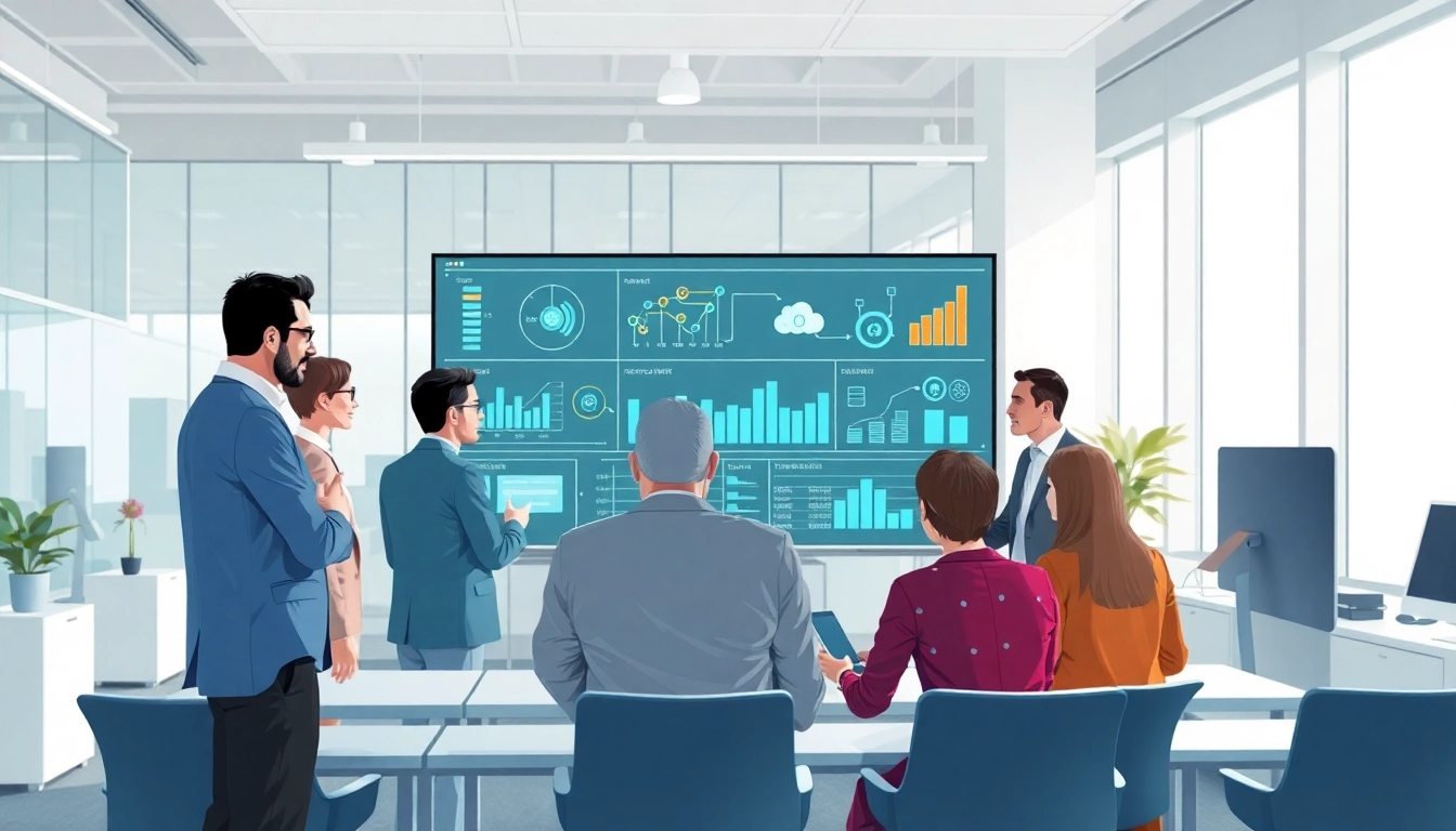 Enhancing it infrastructure management through collaboration among IT professionals in a modern office.