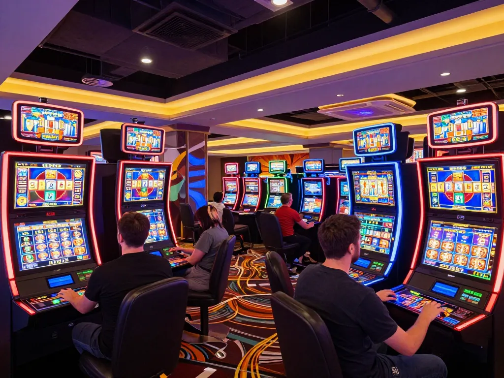 Player celebrating a jackpot win at a vibrant casino while enjoying a slot bonus 100