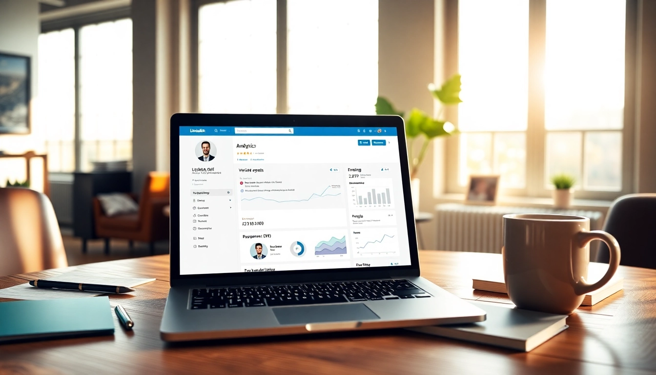 Find verified emails from linkedin by analyzing data on a laptop in a modern workspace.