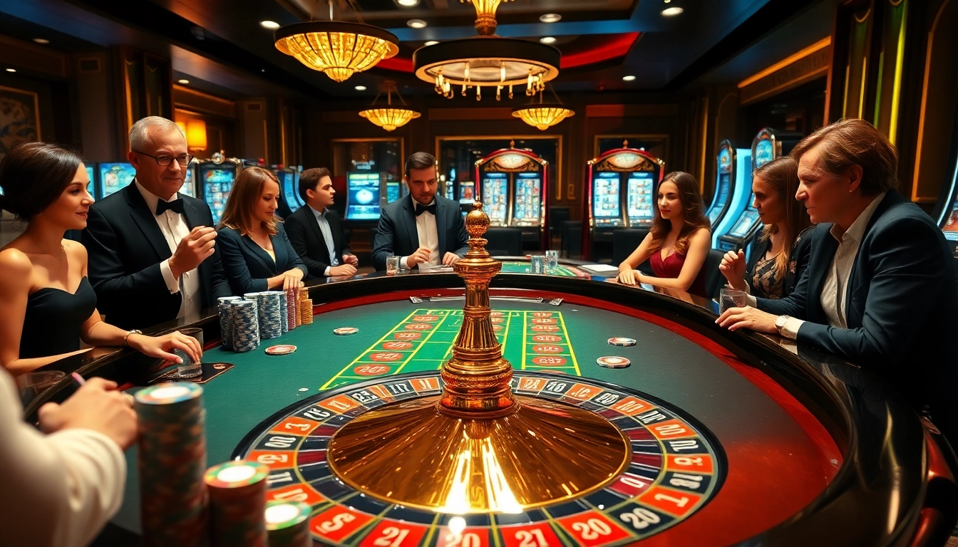 Vivez le frisson du meilleur casino en ligne France à une table de roulette haut de gamme avec des joueurs enthousiastes.
