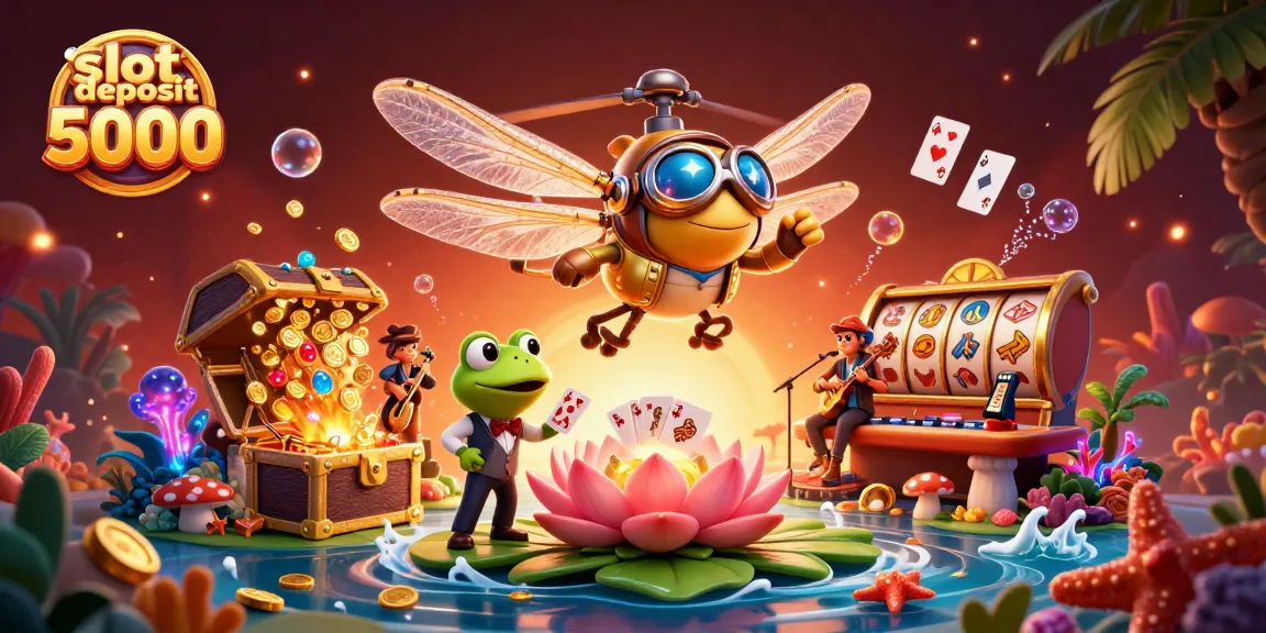 Experience thrilling action with slot deposit 5000 featuring vibrant casino characters and a dynamic scene.
