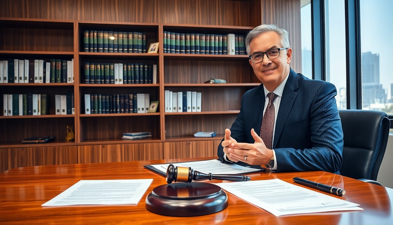 Truck accident attorney Clearwater advising a client in a modern office setting.