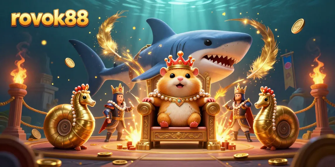 Play exciting games at rokok88 with a fierce hamster king and captivating underwater elements.