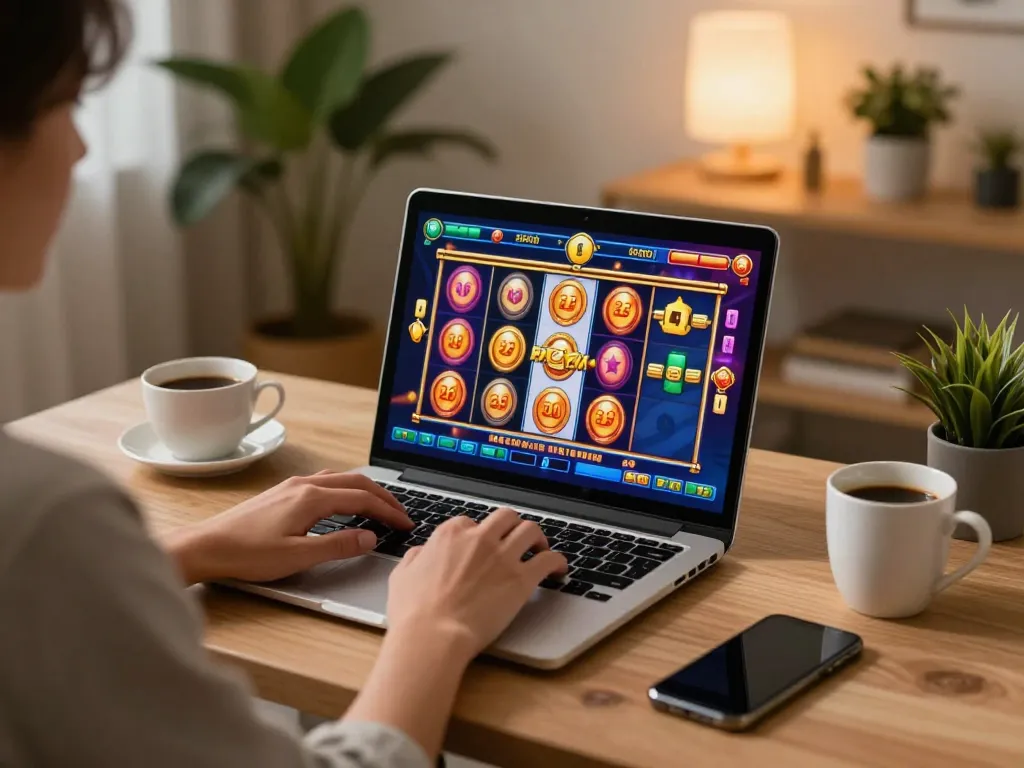 Play slot games online with vibrant graphics on laptop and smartphone