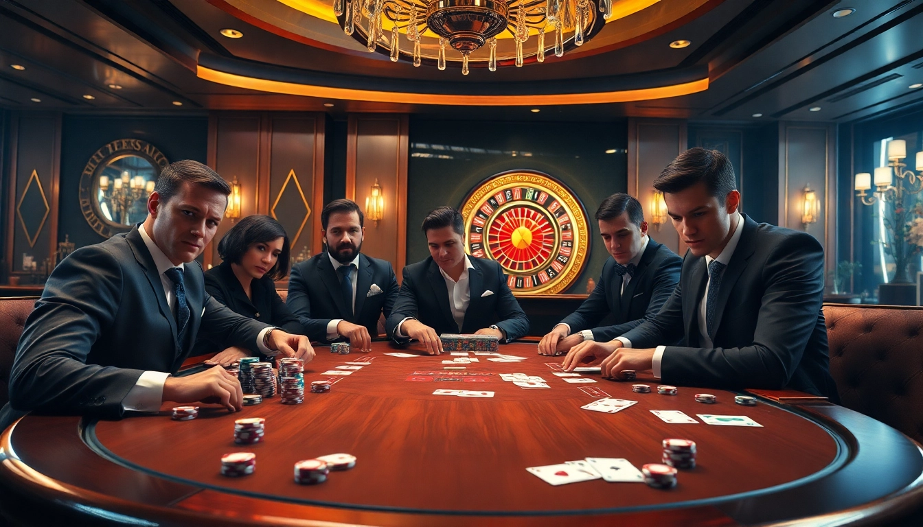 Experience the thrilling excitement of layarkaca21 with high-stakes poker action at a luxurious casino table.