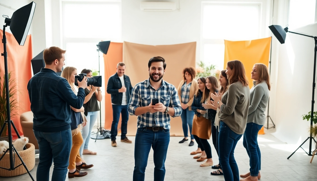 Engaging photography company Edmonton captures authentic moments in a vibrant studio setting.