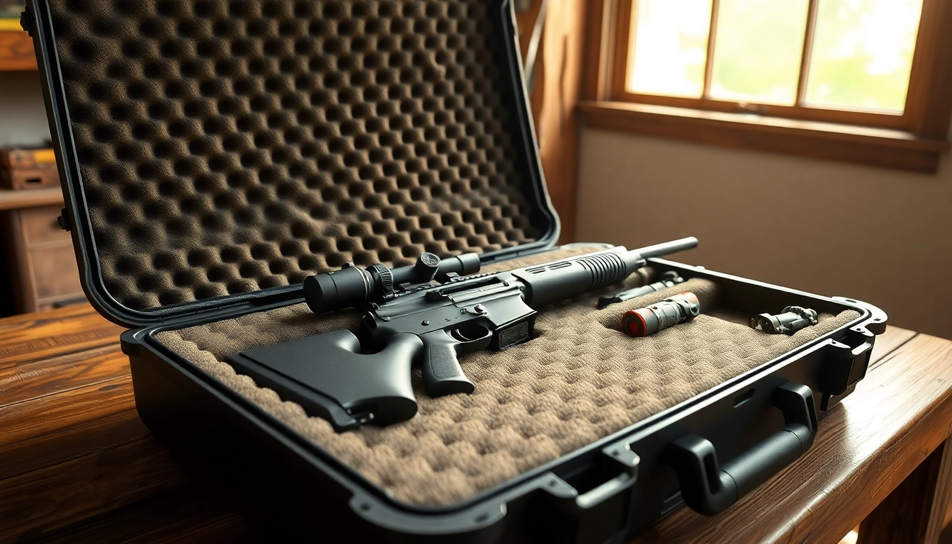 Showcasing foam for rifle case with precision compartments and rugged design details.