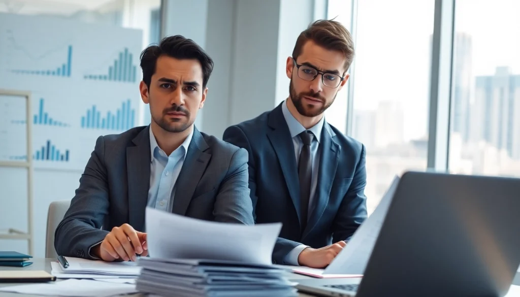 카드깡 관련 논의를 하는 재정 상담 장면, 전문가와 고객의 진지한 표정이 돋보이는 사무실에서