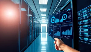 Visual representation of the best cloud mining operations showcasing high-tech servers and real-time data analytics.