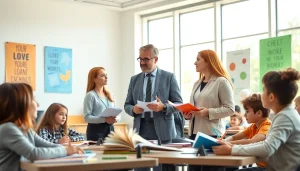 Engaged students in a classroom focusing on Education with collaborative learning activities.