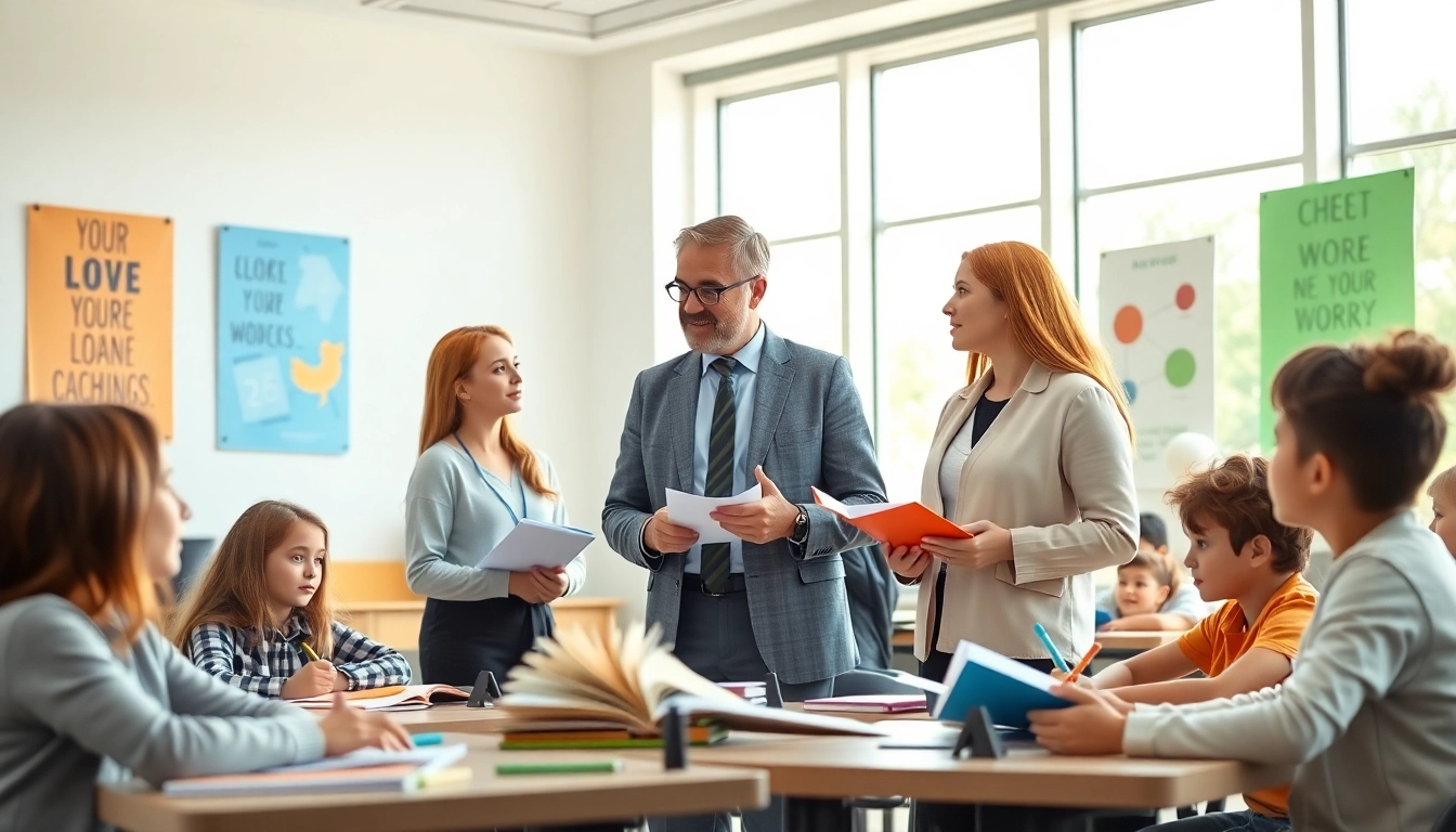 Engaged students in a classroom focusing on Education with collaborative learning activities.