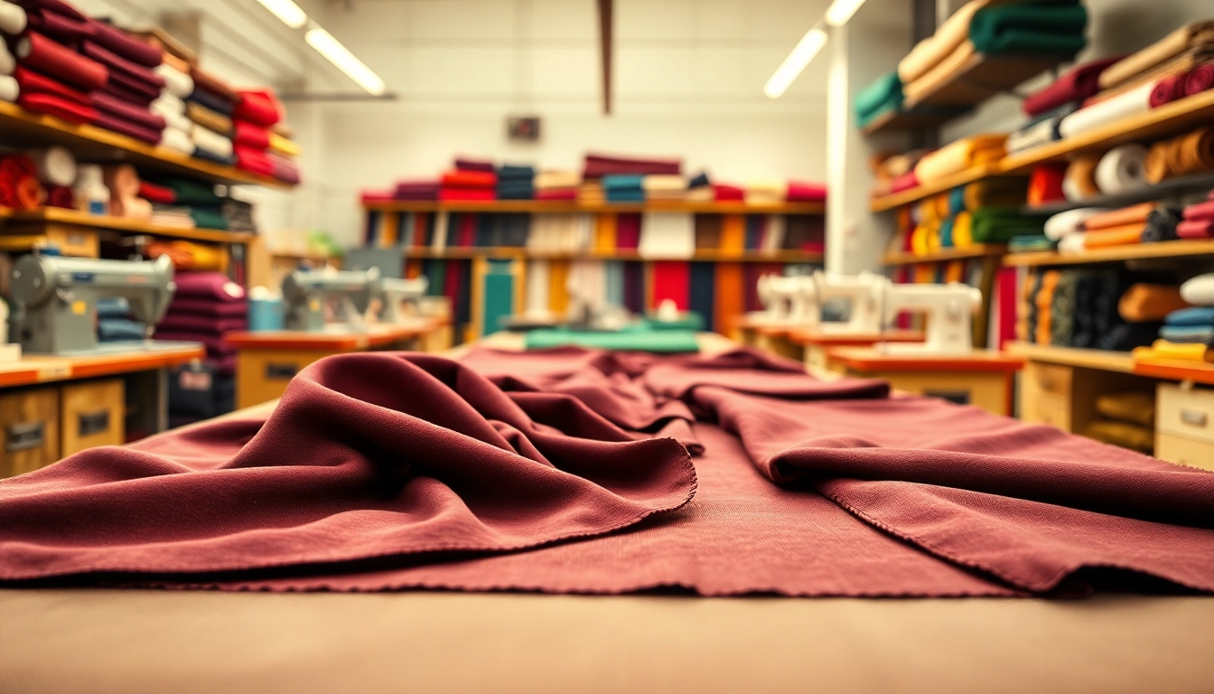 Punta di Roma stof in een textielwerkplaats met rijke kleuren en texturen.