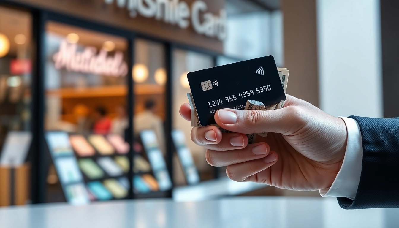 카드깡을 보여주는 현금 거래 장면, 신용카드와 현금이 교환되고 있습니다.