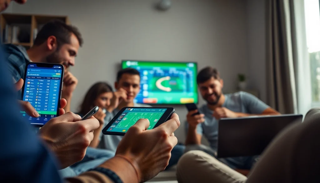 Engaging users placing bets on sports betting sites India via mobile apps and showcasing vibrant odds.