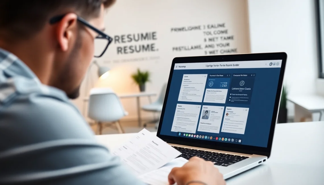 Designing a standout Resume Builder in a modern workspace with impactful templates.