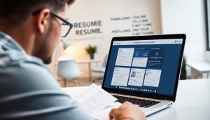 Designing a standout Resume Builder in a modern workspace with impactful templates.