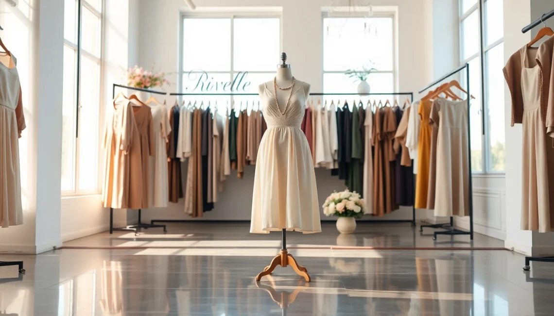 Shop unique Rivelle clothing collection highlighting elegance and timeless fashion styles.