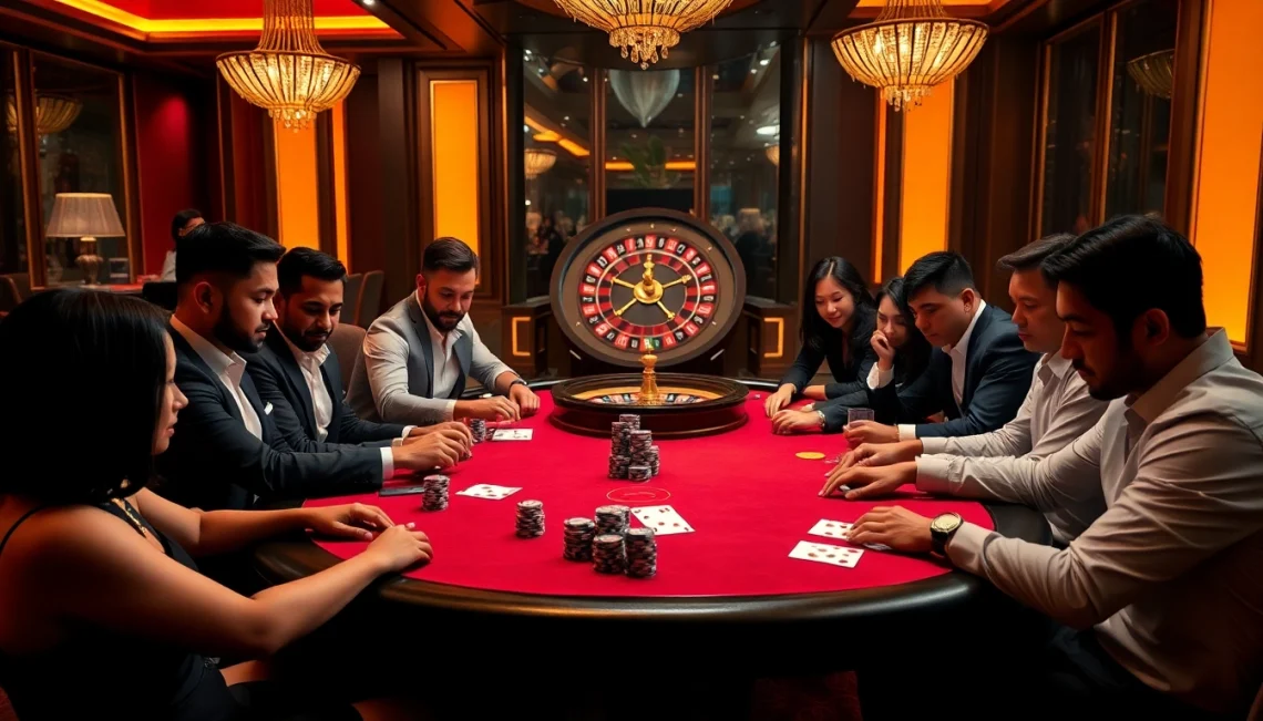 Experience the thrill of gambling at UU88 with a luxurious poker table and high-stakes action.