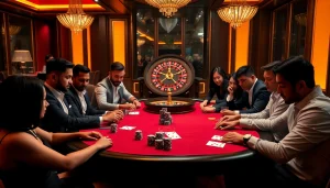 Experience the thrill of gambling at UU88 with a luxurious poker table and high-stakes action.