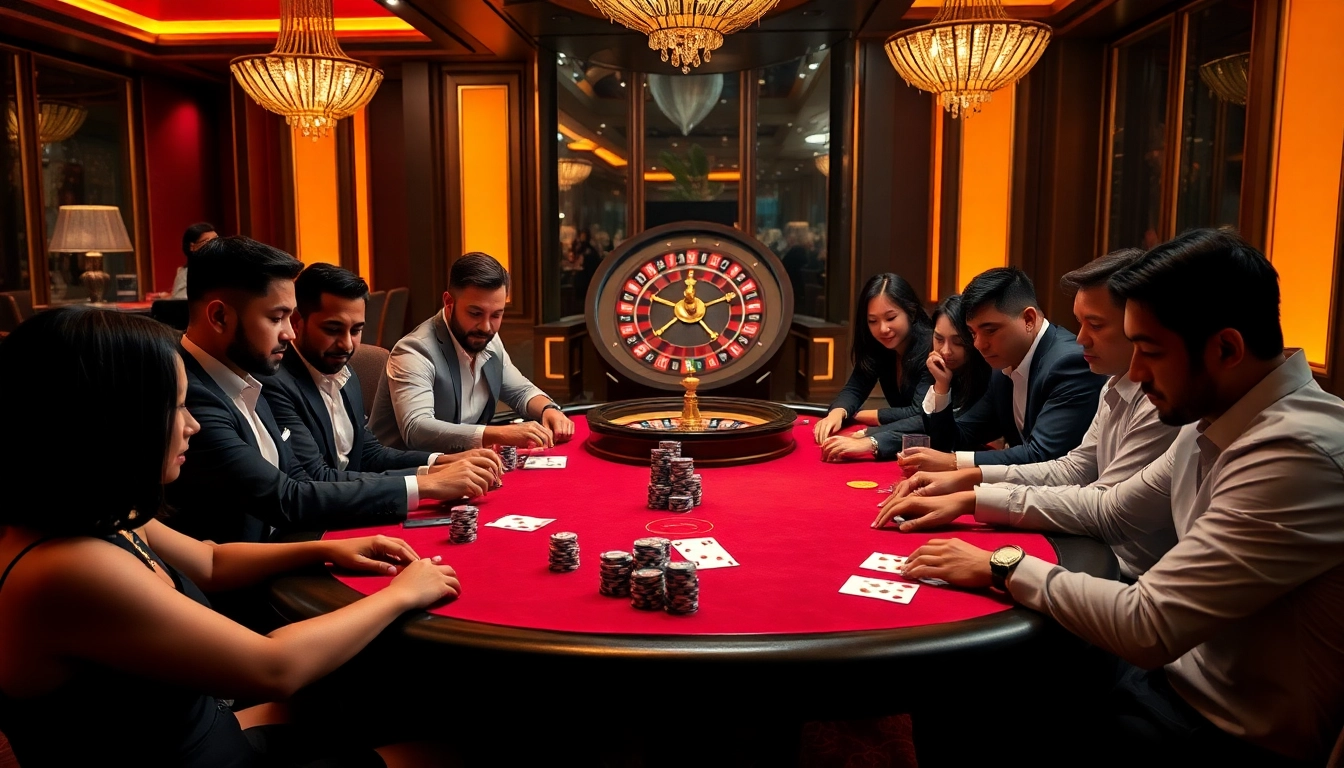 Experience the thrill of gambling at UU88 with a luxurious poker table and high-stakes action.