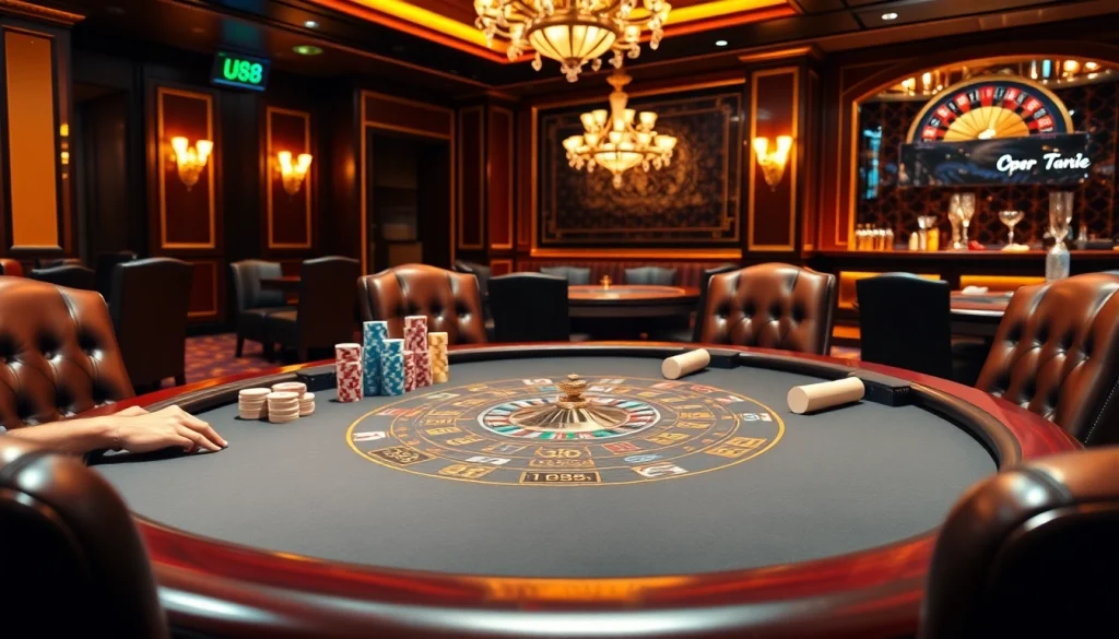 Experienced gamblers strategizing over poker at UU 88's luxurious casino table.