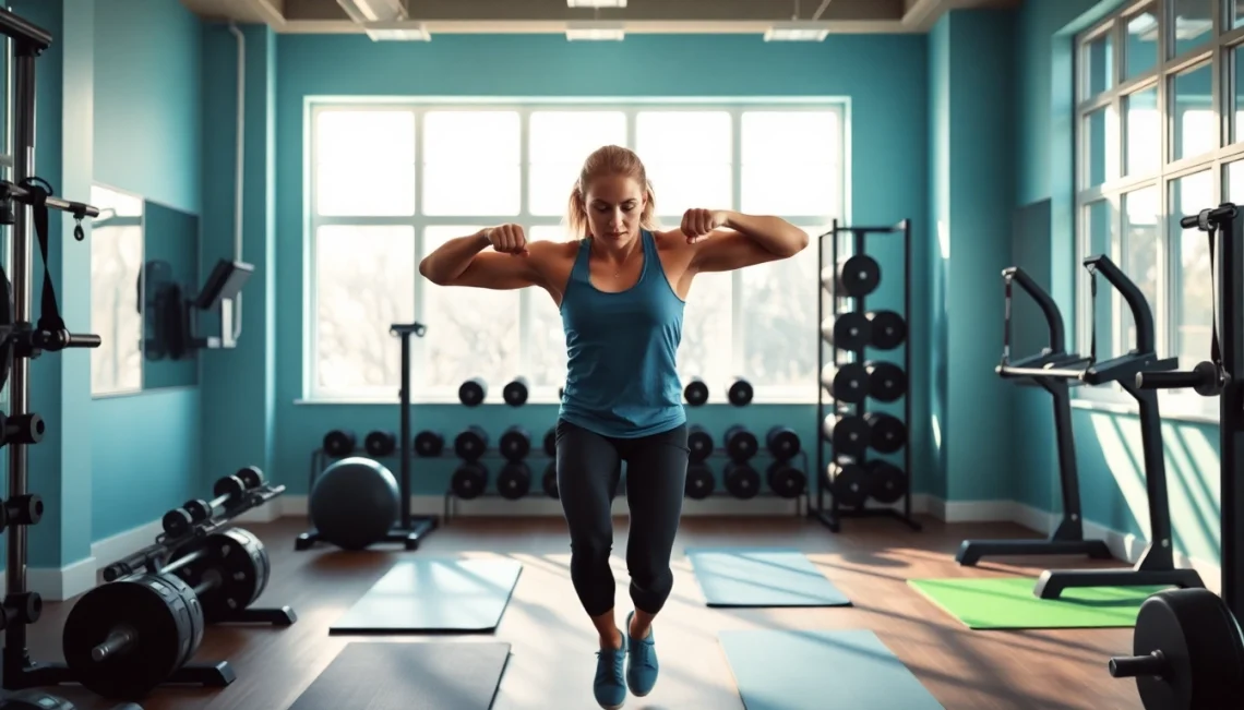 Overcoming a weight loss plateau with professional fitness coaching in a motivational gym.