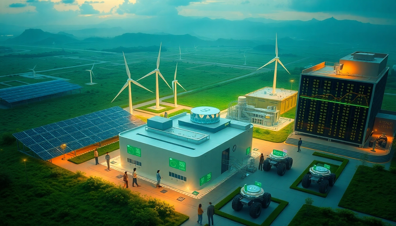 Innovative bitcoin cloud mining facility utilizing renewable energy sources.