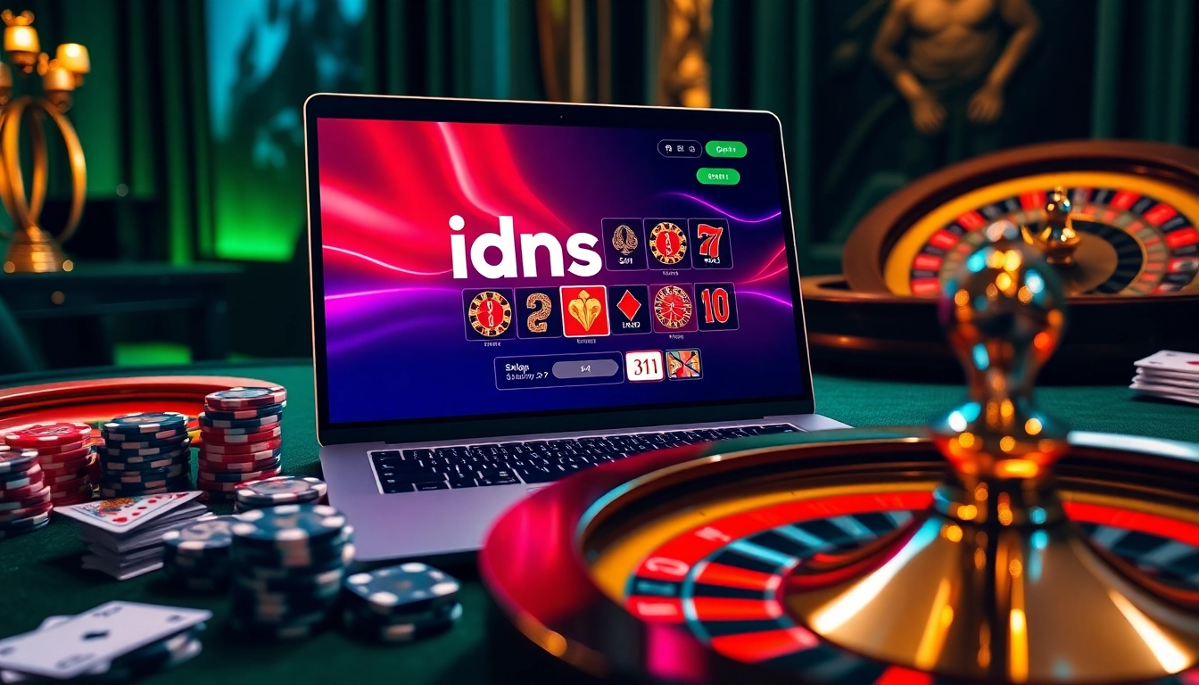 Experience the thrill of idnslot with vibrant casino visuals and engaging game elements.