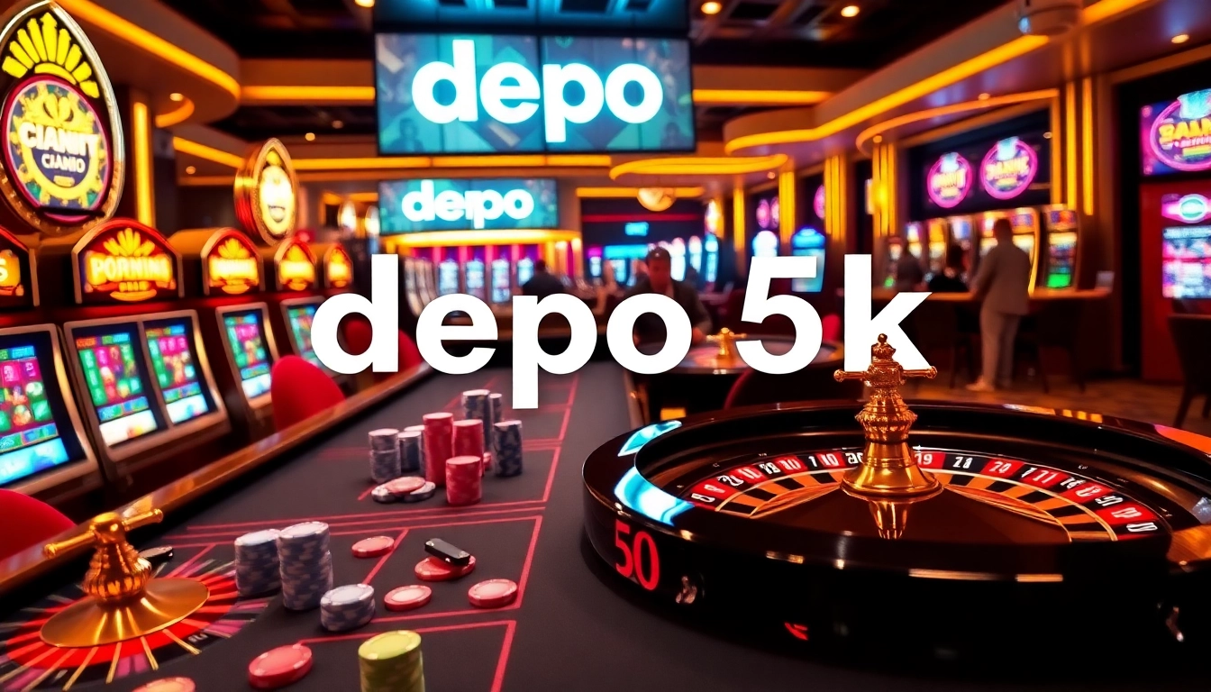 Rasakan sensasi bermain kasino dengan Depo 5k di meja-meja mewah yang dipenuhi chip berwarna-warni.