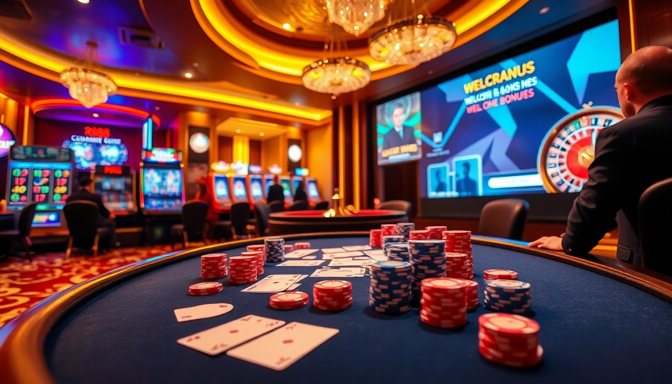 Exciting rr88 gratis casino scene featuring poker players at a high-stakes table with vibrant chips.