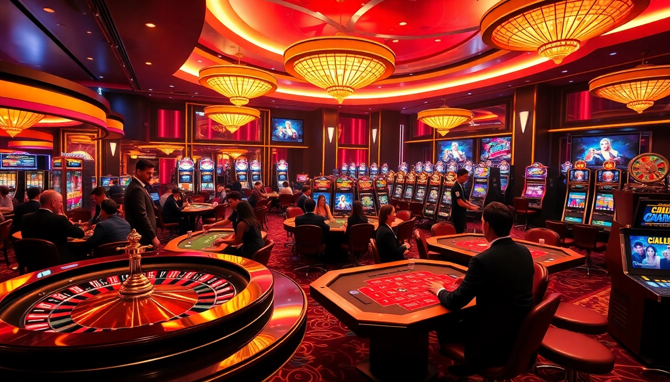 Engage with thrilling html porn games at a luxurious casino featuring vibrant poker tables and roulette.