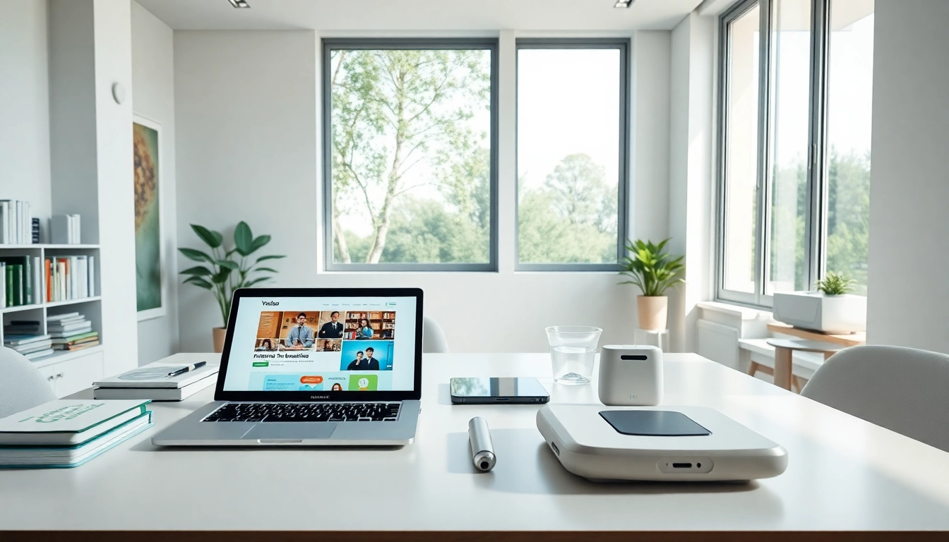 Youdao's advanced learning environment featuring a modern study setup with innovative technology.