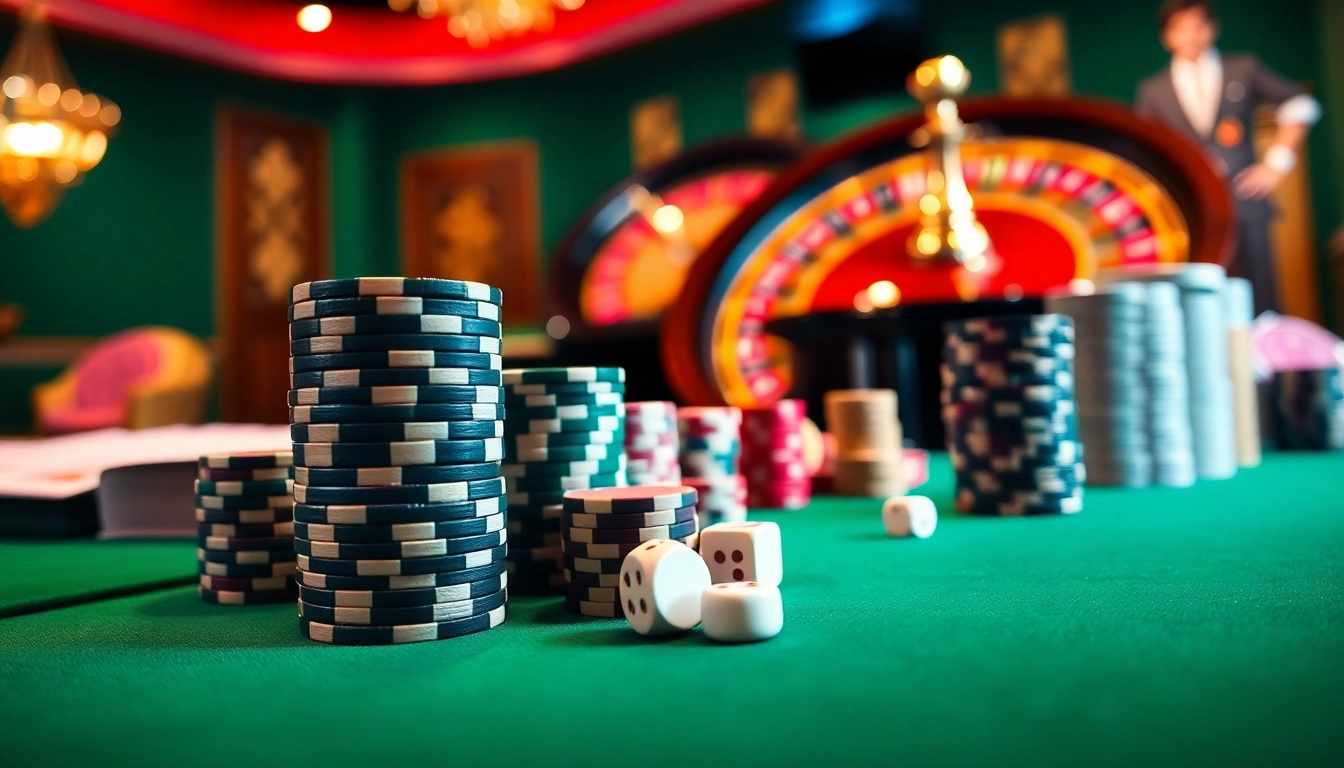 Vivez le frisson du casino fiable en ligne avec des jetons de poker en parfait état et une roue de roulette en mouvement.