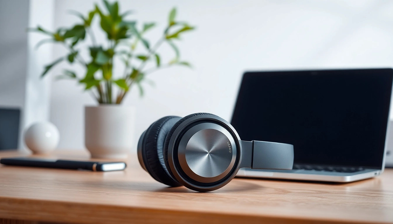 Stylish Bone X1 Bone Conduction Headphones on a desk, showcasing design and features in a workspace.