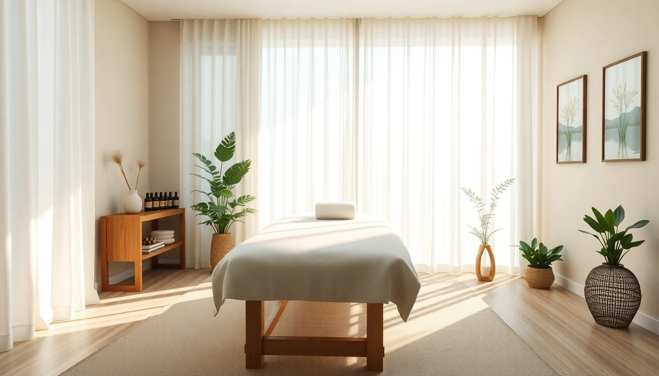 편안한 장식과 휴식을 위한 매력적인 분위기를 가진 청라마사지 치료실.