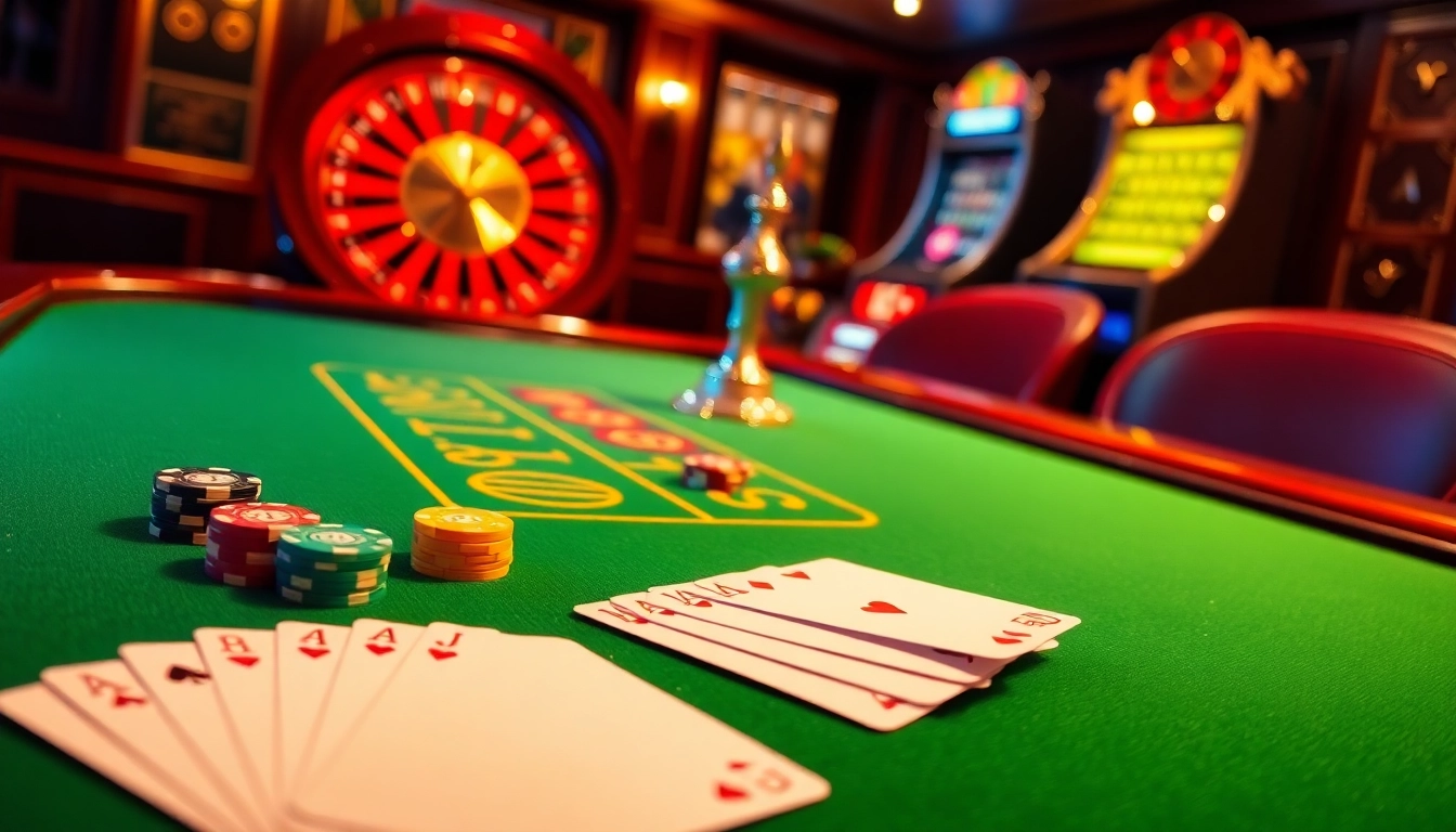 L'excitation de gagner dans un casino fiable en ligne avec des jetons de poker et une roulette.